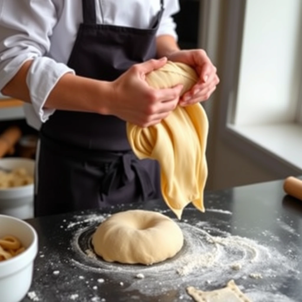 Chef making fresh pasta